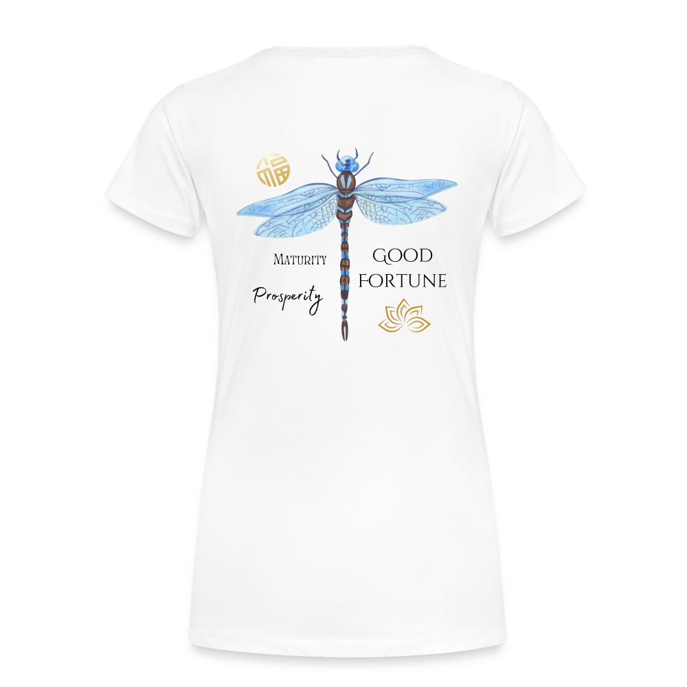 Good Fortune Dragon Fly  Premium T-Shirt | Womens - white