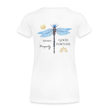 Good Fortune Dragon Fly  Premium T-Shirt | Womens - white