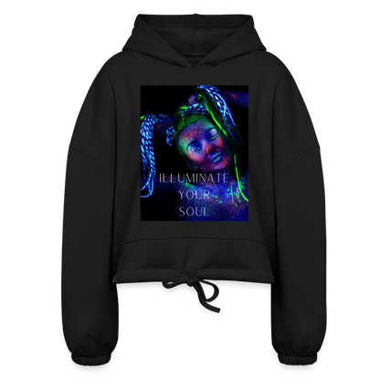 Illuminate Your Soul Cropped Hoodie | Womens - black