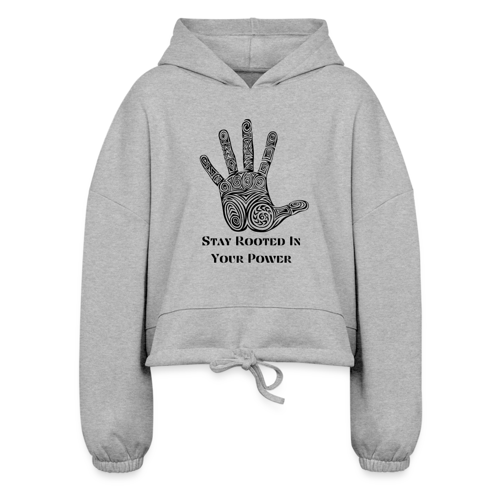 Stay Rooted Cropped Hoodie | Womens - heather gray